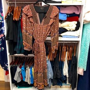 Frye Brown Print Dress L